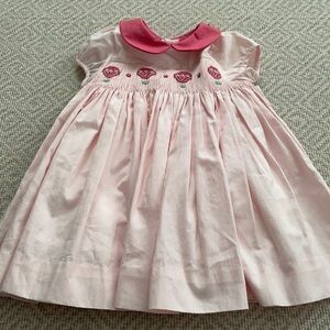 New Antoinette Paris Helena Dress Pink Hot Air Balloon Embroidery 12M